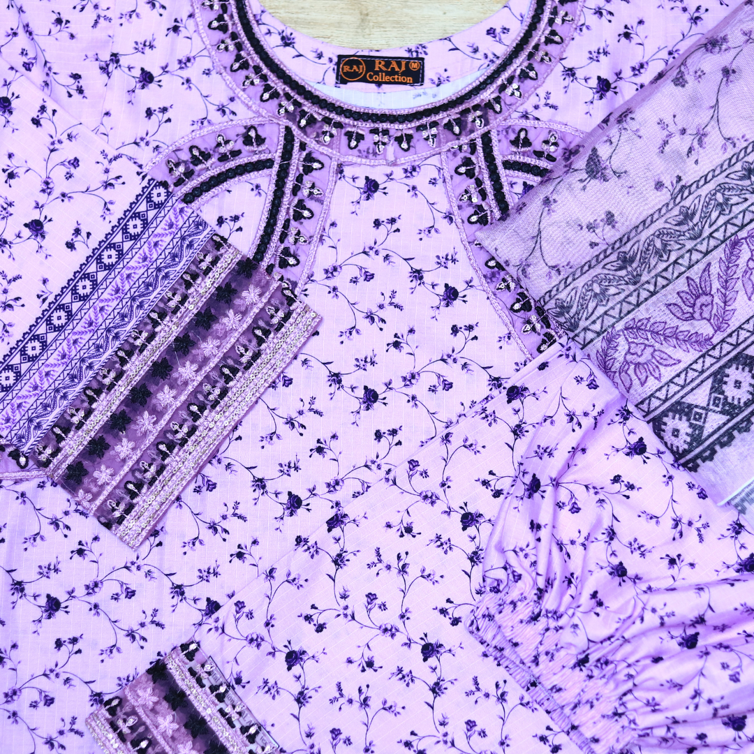 Stylish and Luxury Premium cotton lawn -3 Piece Suit (ZOK-0203)