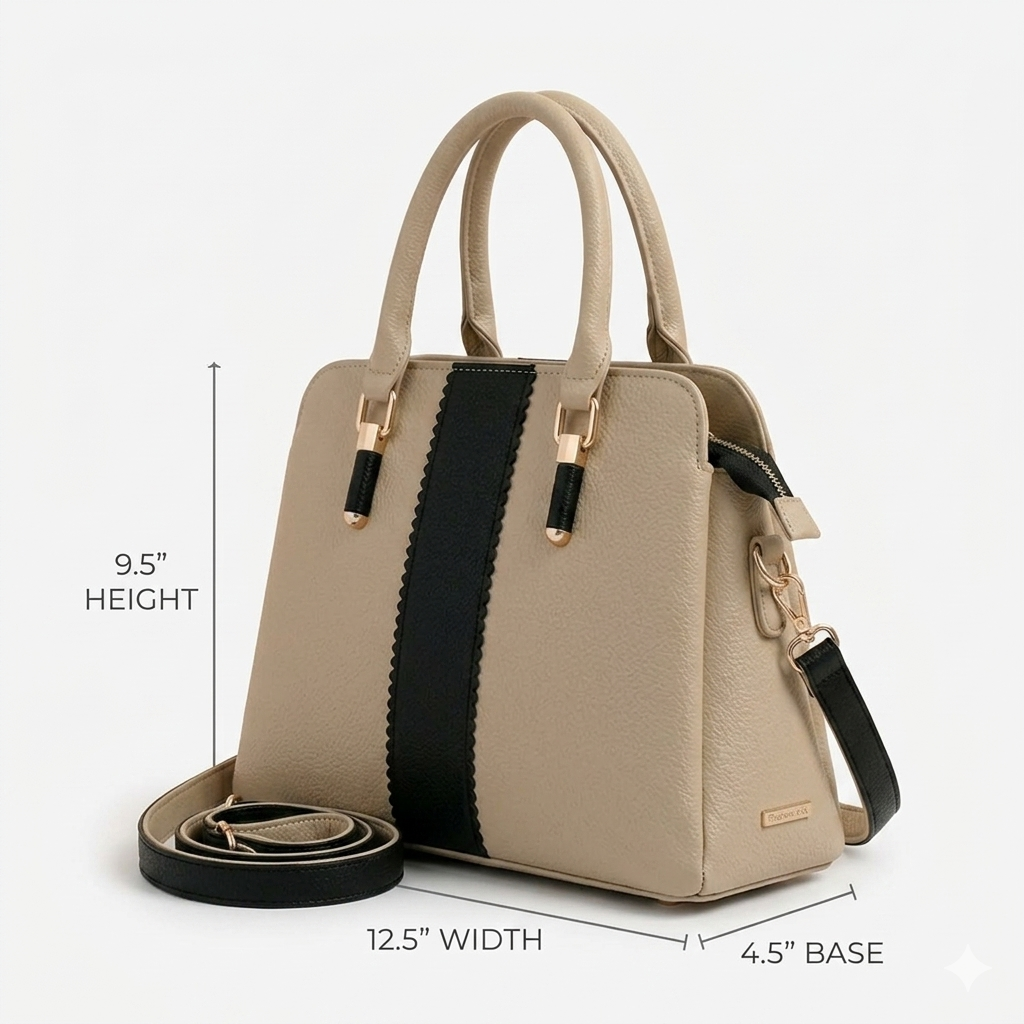 Modern Two-Tone Structured Satchel