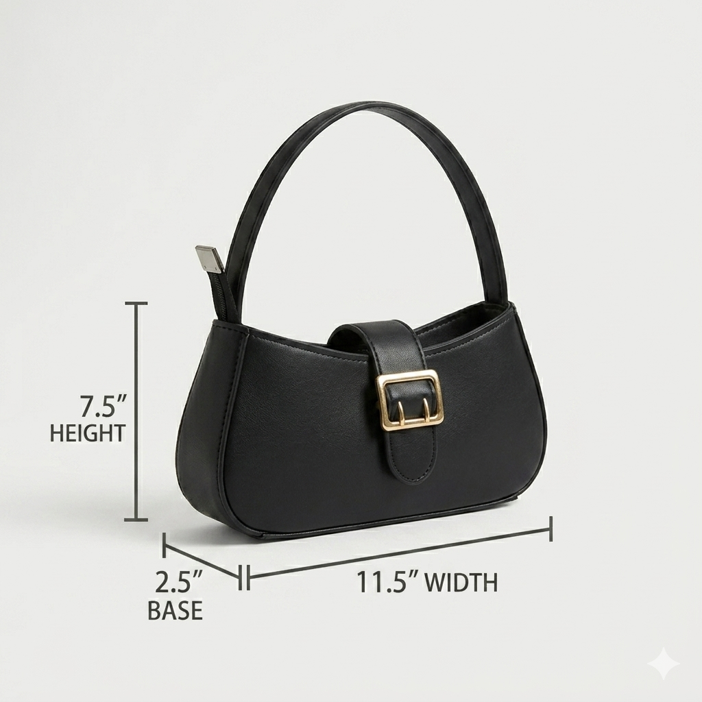 Minimalist Black Shoulder Bag