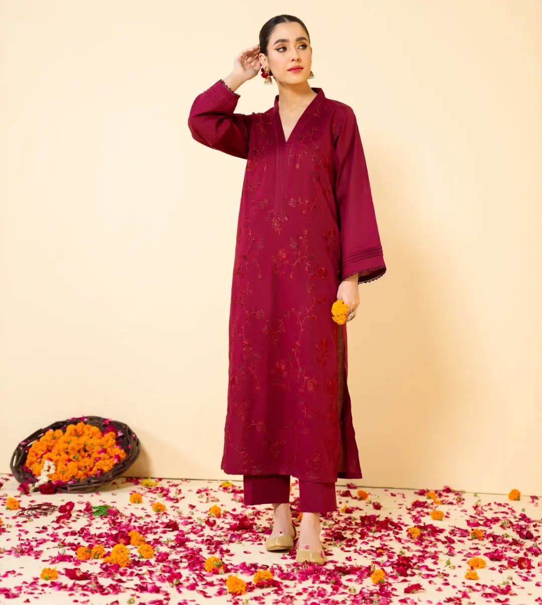 Stylish and Classic Embroidered-2 Piece Suit (ZOK-01801)