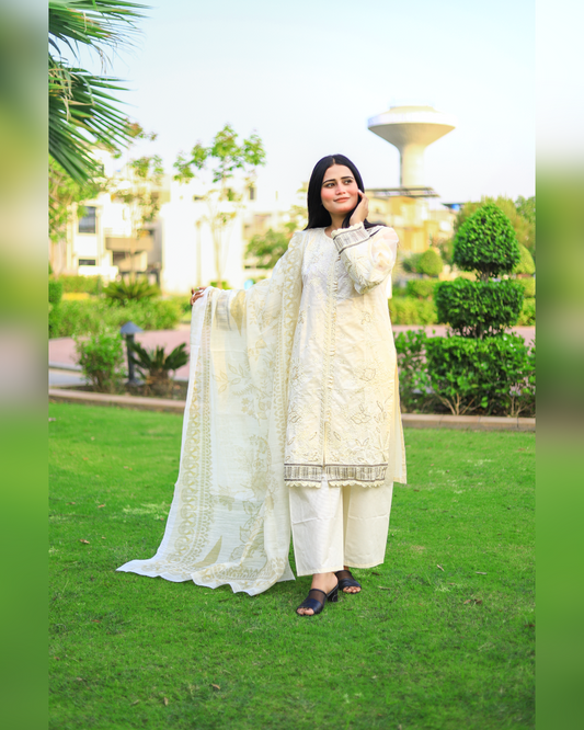 Stylish and Luxury Premium cotton lawn -3 Piece Suit (ZOK-0101)
