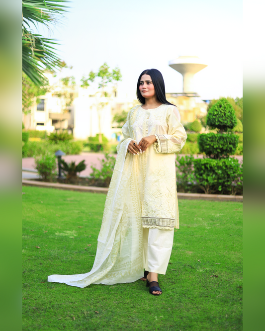 Stylish and Luxury Premium cotton lawn -3 Piece Suit (ZOK-0101)