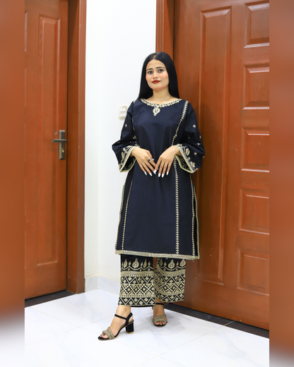 Stylish and Embroidered-3 Piece Suit (ZOK-01001)