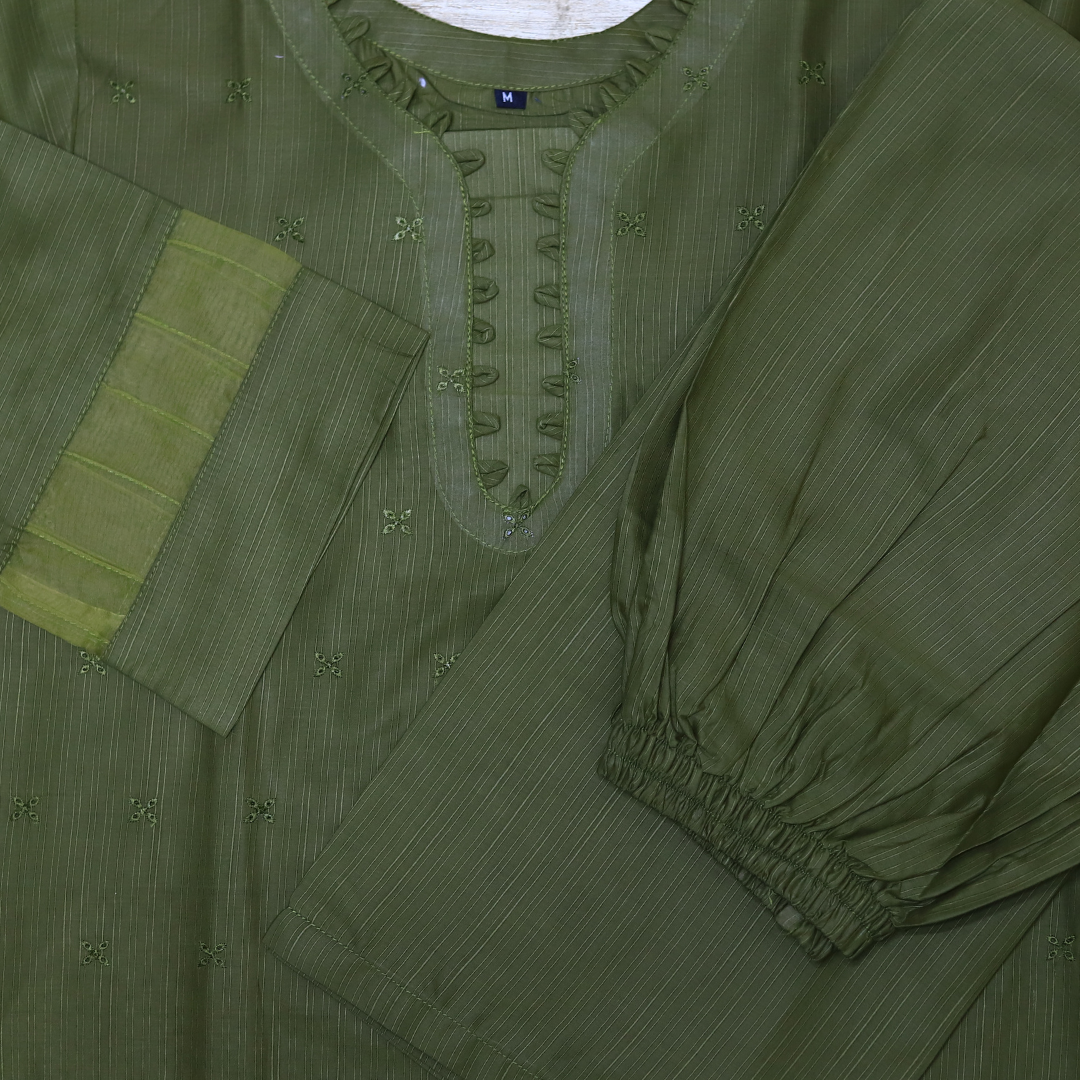 Olive Grace Embroidered Stitched Suit