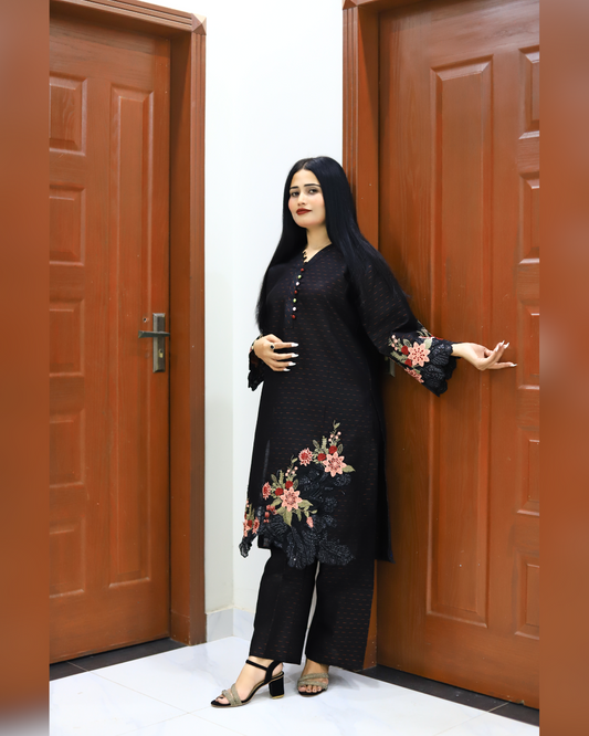 Elegant and Classic Cotton Lawn Embroidered-3 Piece Suit (ZOK-0901)