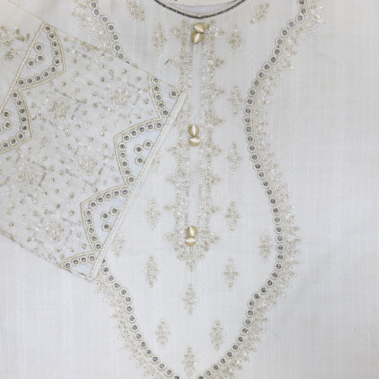 Ivory Elegance Embroidered 3-Piece Suit