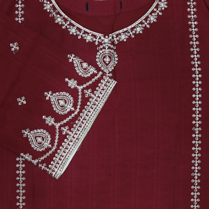 Crimson Royale Embroidered 3-Piece Suit