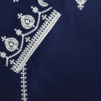 Midnight Elegance Embroidered Stitched Suit