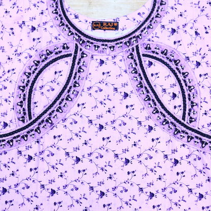 Lavender Blossom Embroidered Suit