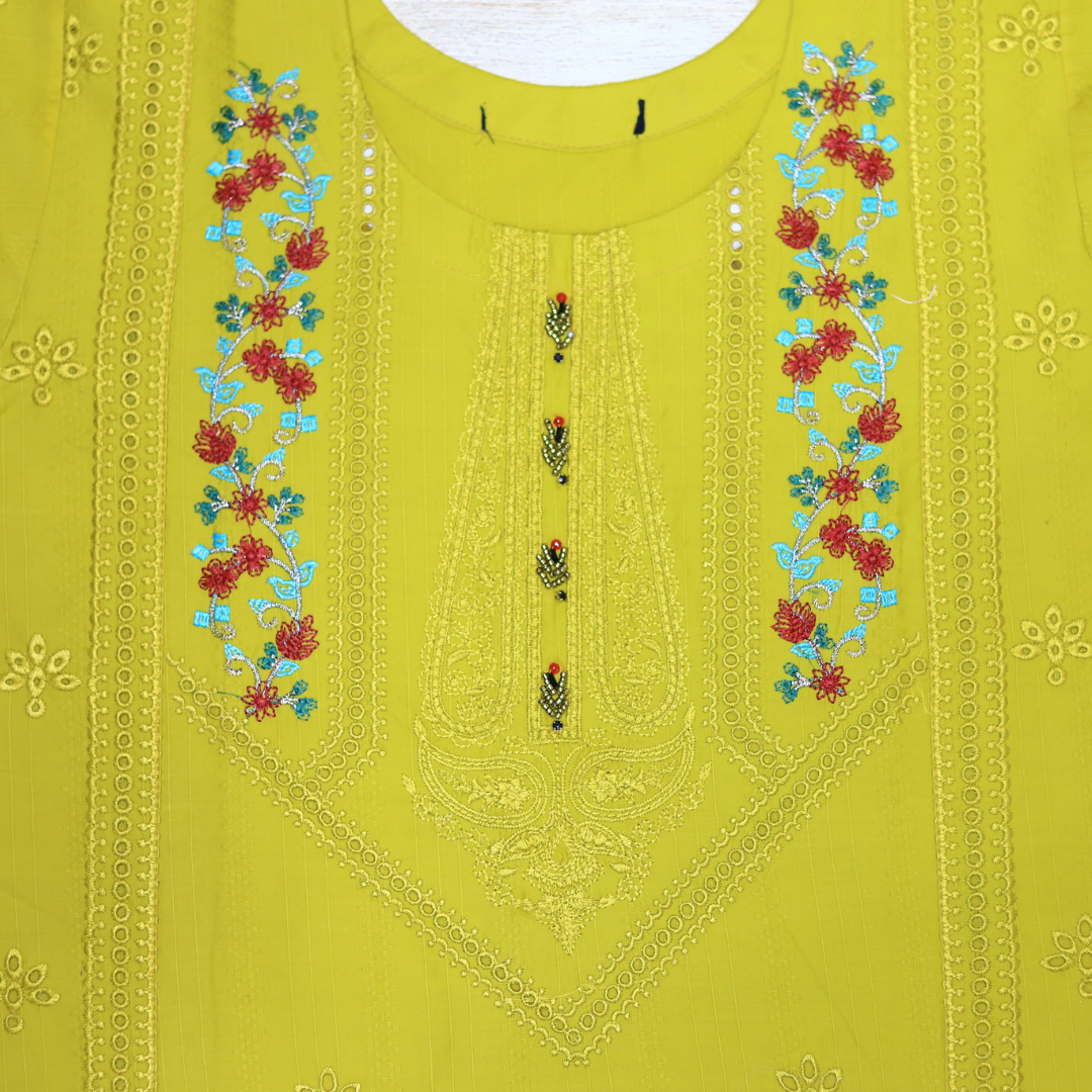 Lime Blossom Luxury Embroidered Suit