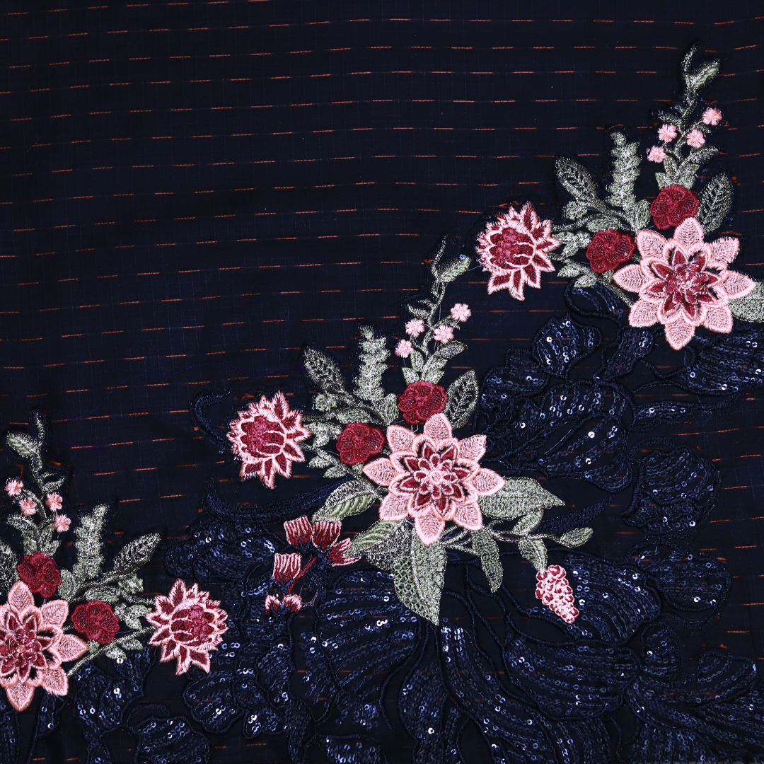 Midnight Bloom Embroidered Luxury Suit