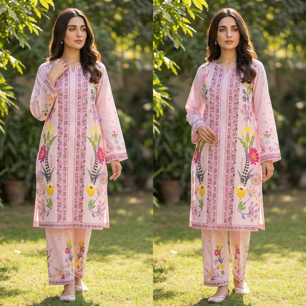 Luxury Khaddar Co-Ord Outfit – 2-Piece Design (ZOK-02302)