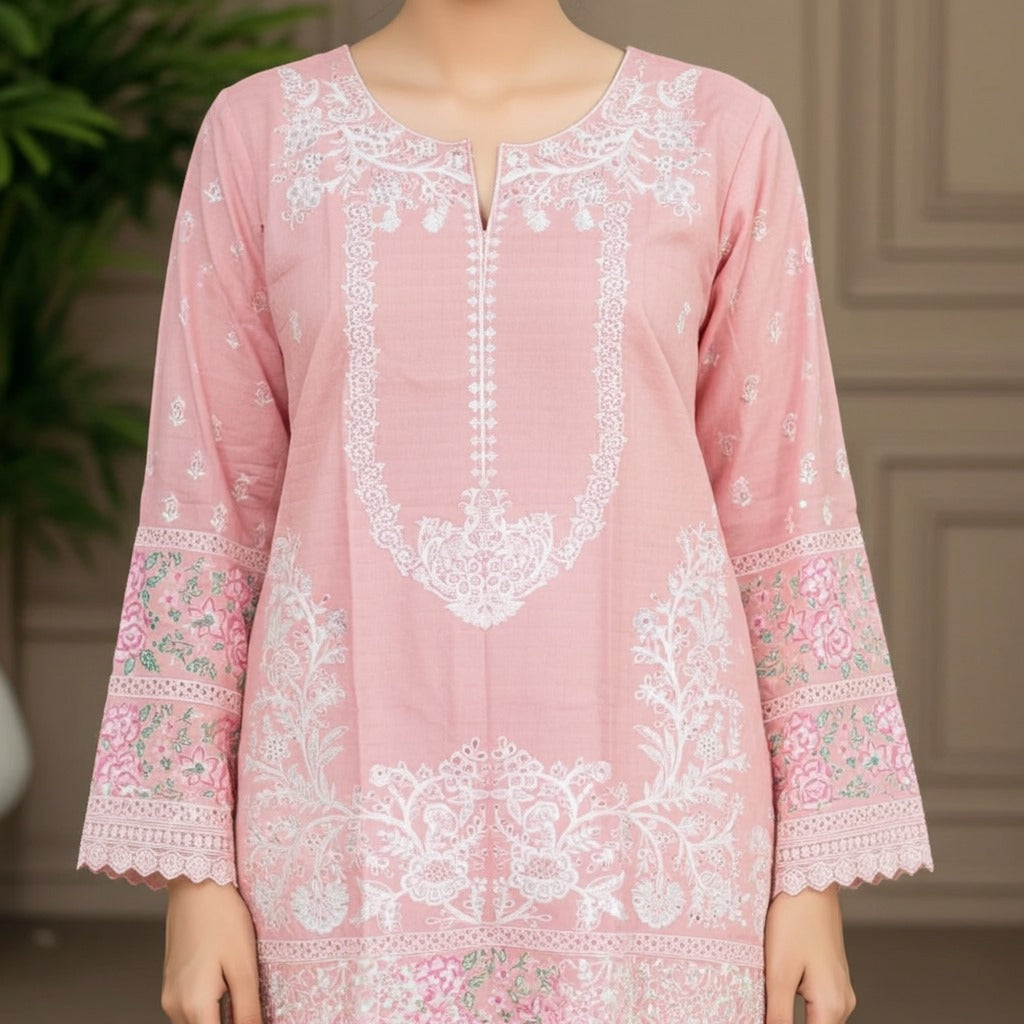 Graceful and Chic Embroidered Khaddar 3-Piece Suit (ZOK-02903)