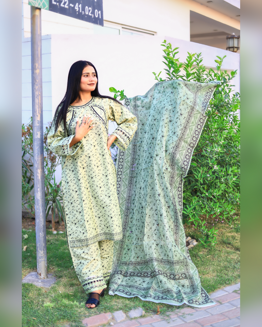 Stylish and Luxury Premium cotton lawn -3 Piece Suit (ZOK-0204)