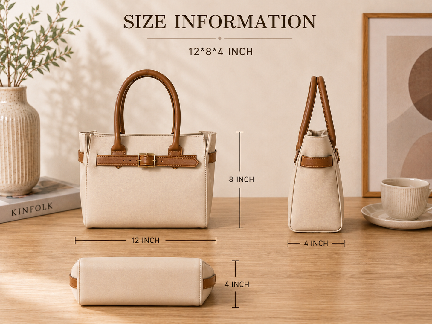 3-Piece Luxury Tote Bag Set for Women – Handbag, Crossbody Bag & Wallet