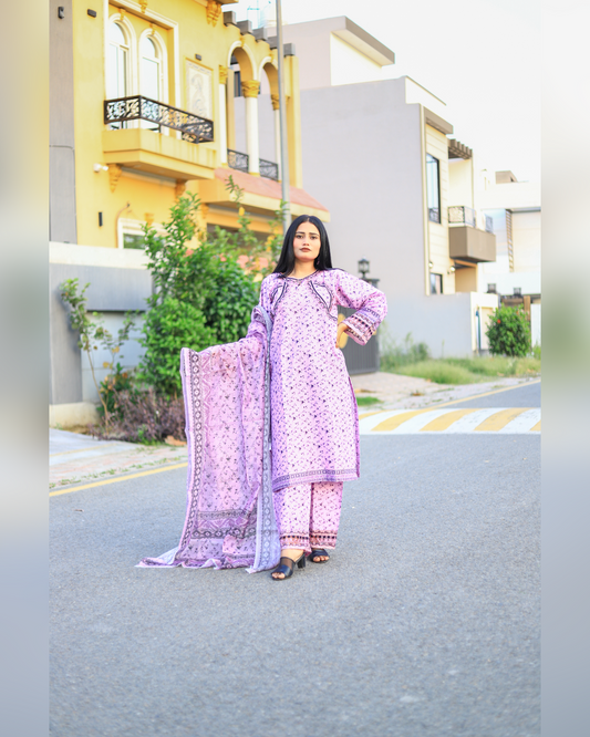 Stylish and Luxury Premium cotton lawn -3 Piece Suit (ZOK-0203)