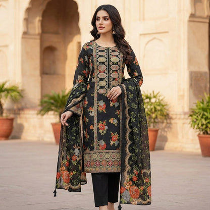Classic Tilla Work Khaddar– 3-Piece Suit (ZOK-02401)