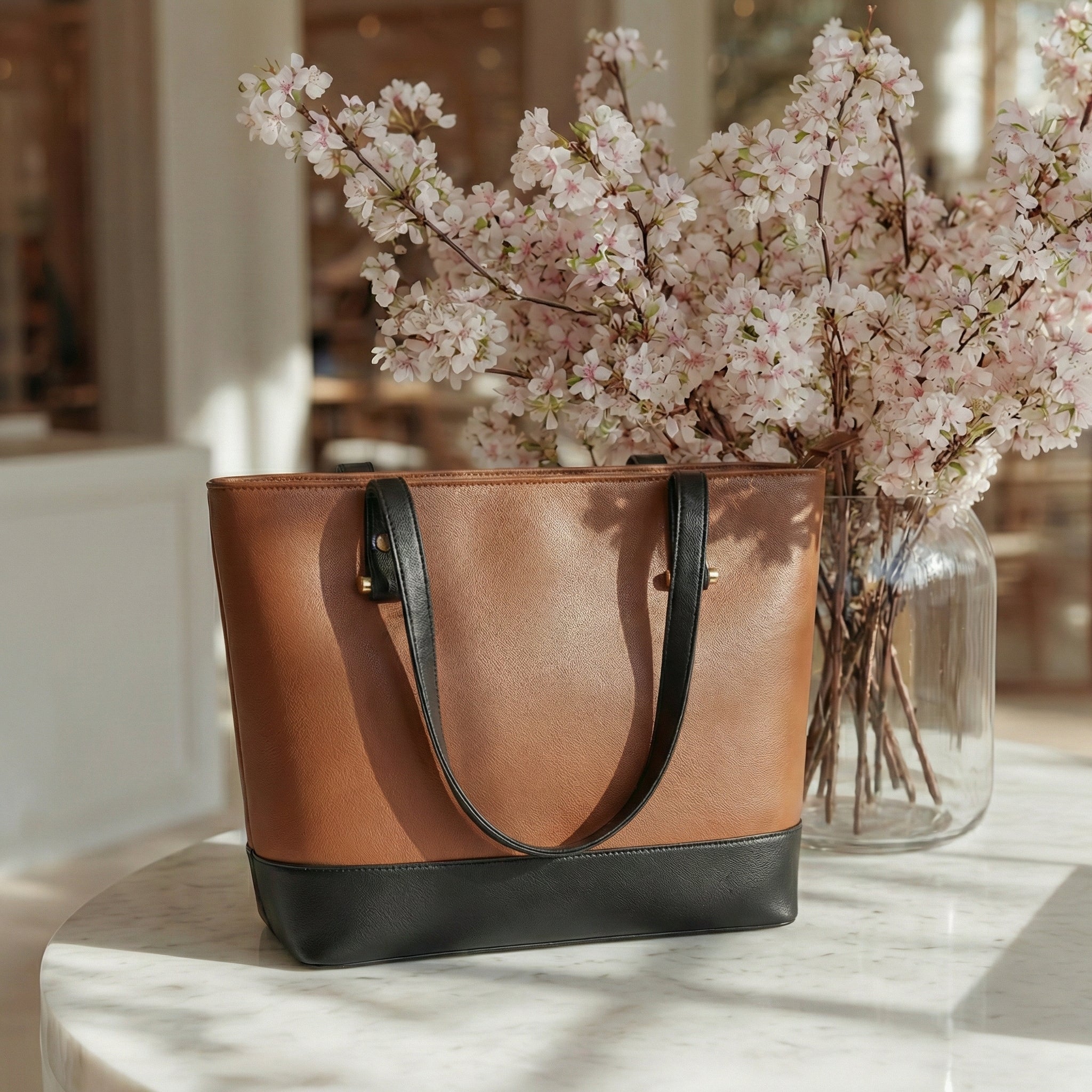 Classic 3-Piece Two-Tone Handbag Set