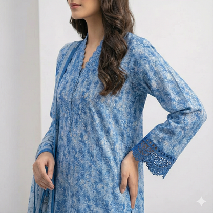 Modern Printed Khaddar 3-Piece Suit (ZOK-03201)