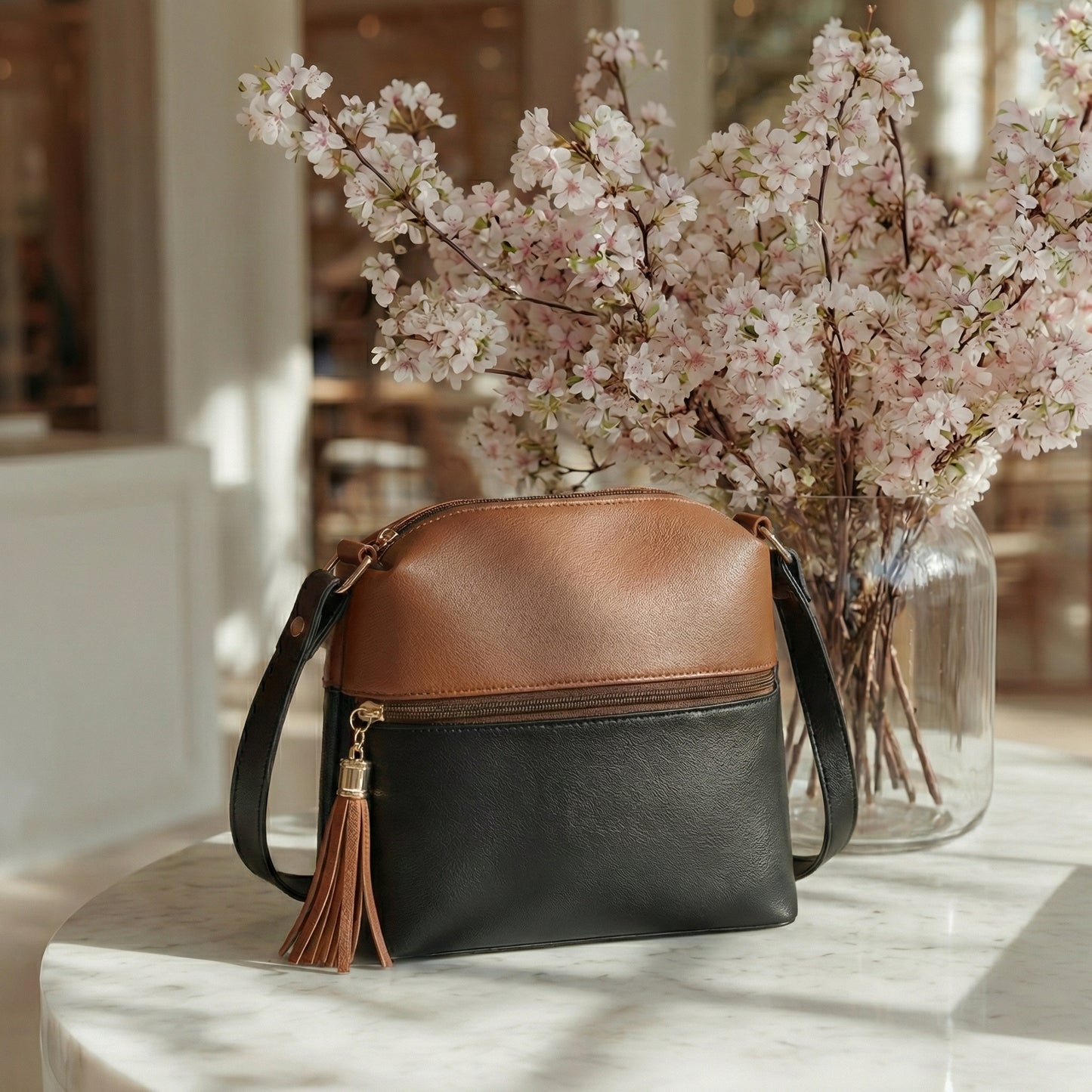 Classic 3-Piece Two-Tone Handbag Set