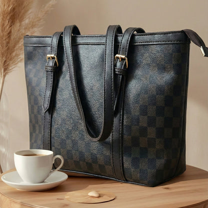 Classic Checkered Tote Handbag