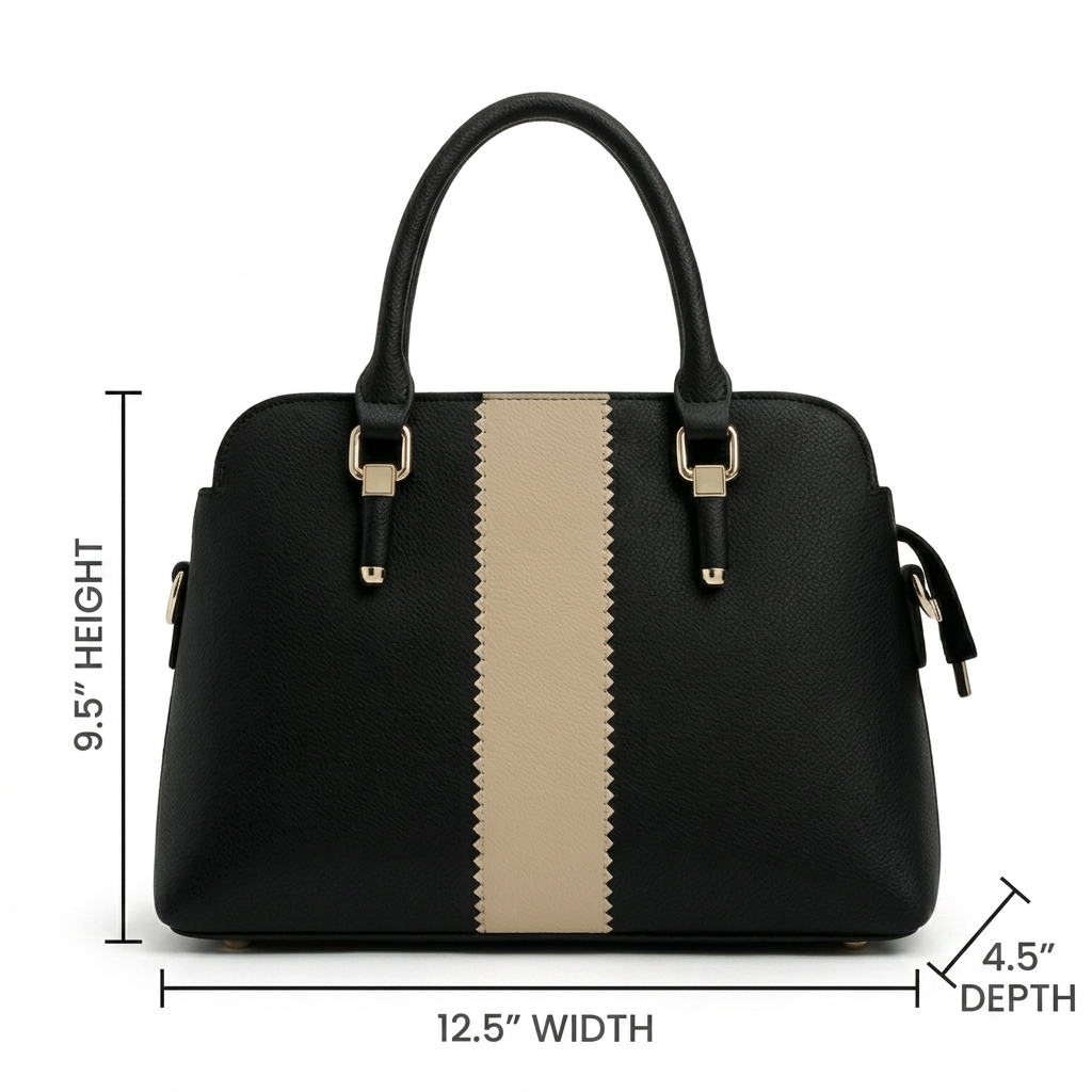 Modern Two-Tone Structured Satchel