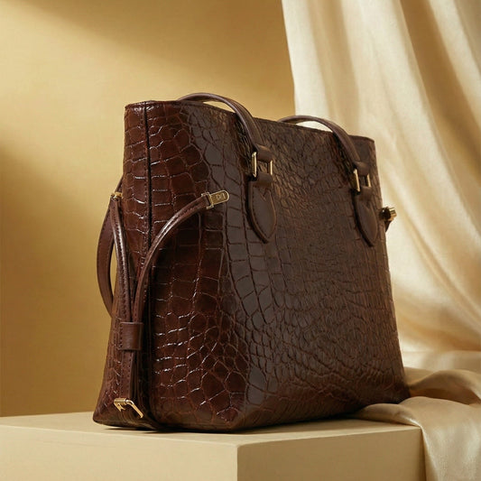 The Royal Croc-Embossed Shoulder Bag