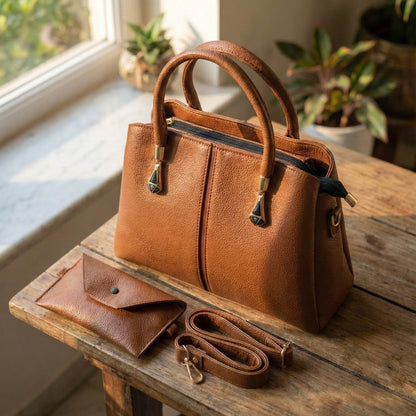 Elegant Structured Handbag & Wallet Set