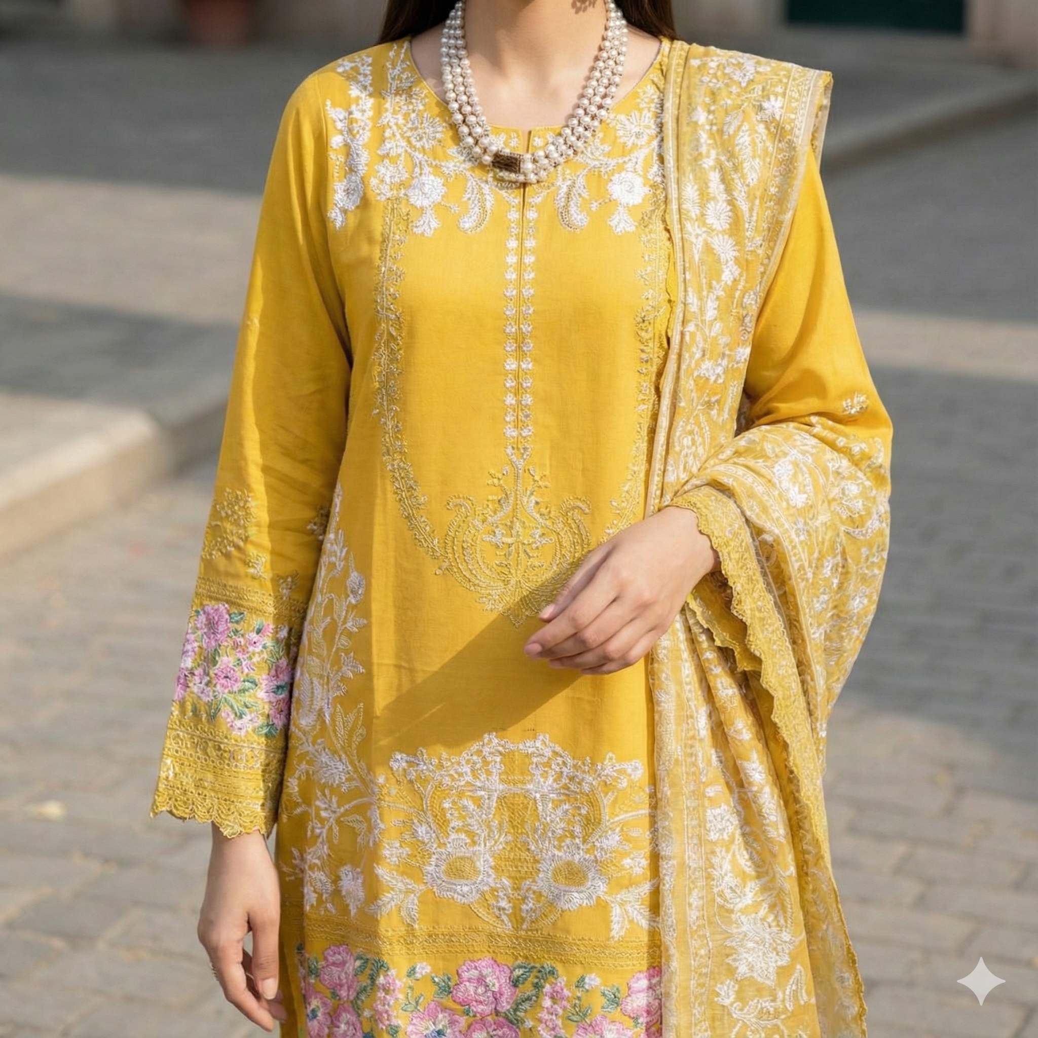 Premium Embroidered Khaddar 3-Piece Suit (ZOK-02907)