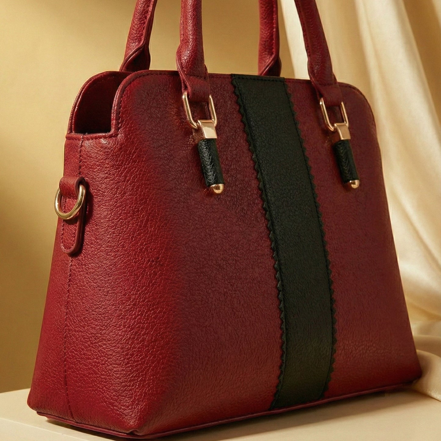 Modern Two-Tone Structured Satchel