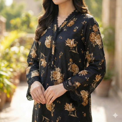 Modern Brand Style Khaddar 3-Piece Suit (ZOK-02701)