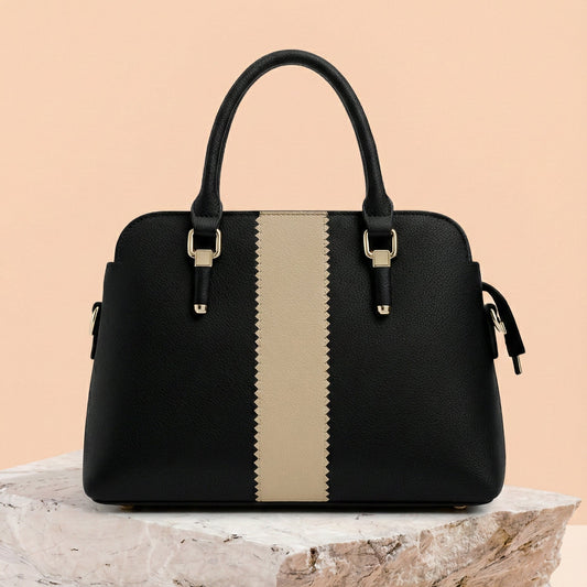Modern Two-Tone Structured Satchel