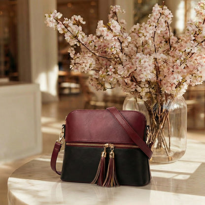 Elegant 3-Piece Two-Tone Handbag Set