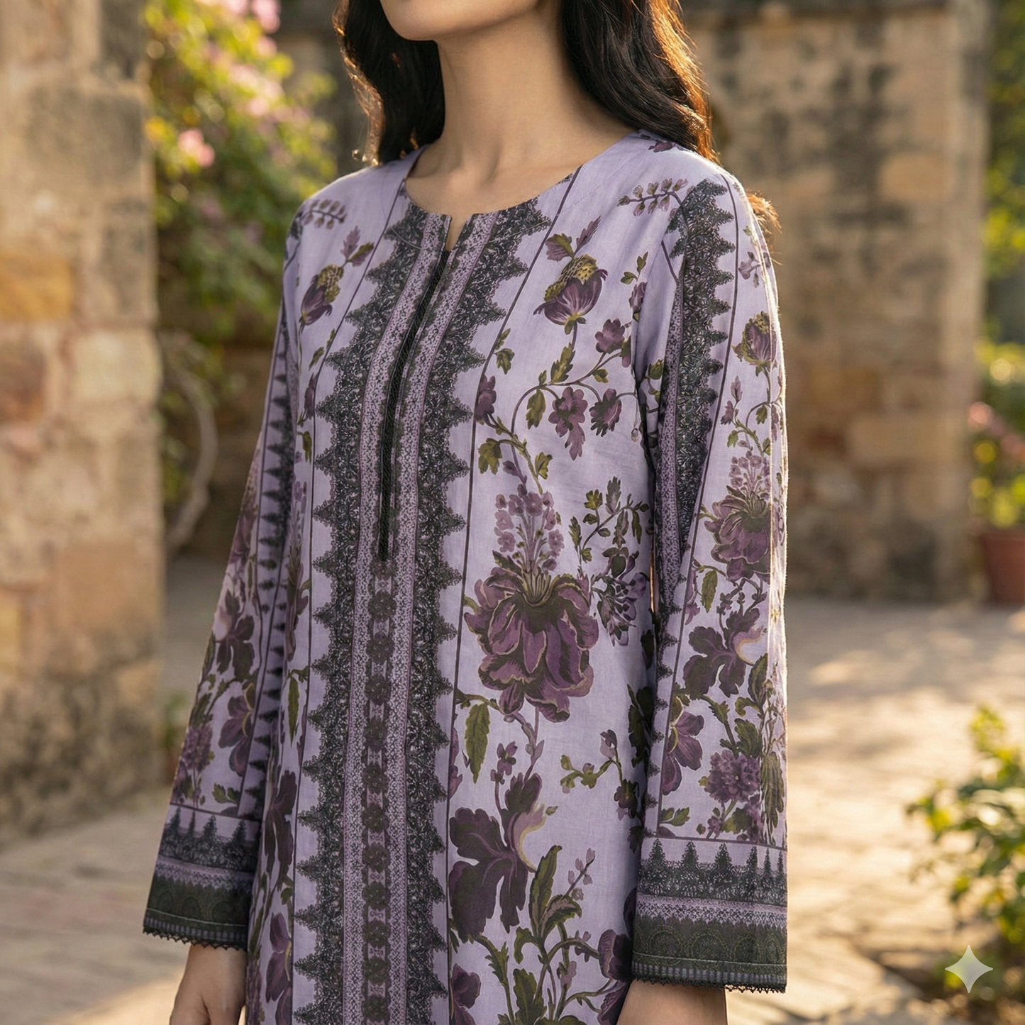 Modern & Stylish Printed Silk Coordinated 2-Piece Suit (ZOK-02808)