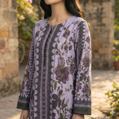 Modern & Stylish Printed Silk Coordinated 2-Piece Suit (ZOK-02808)