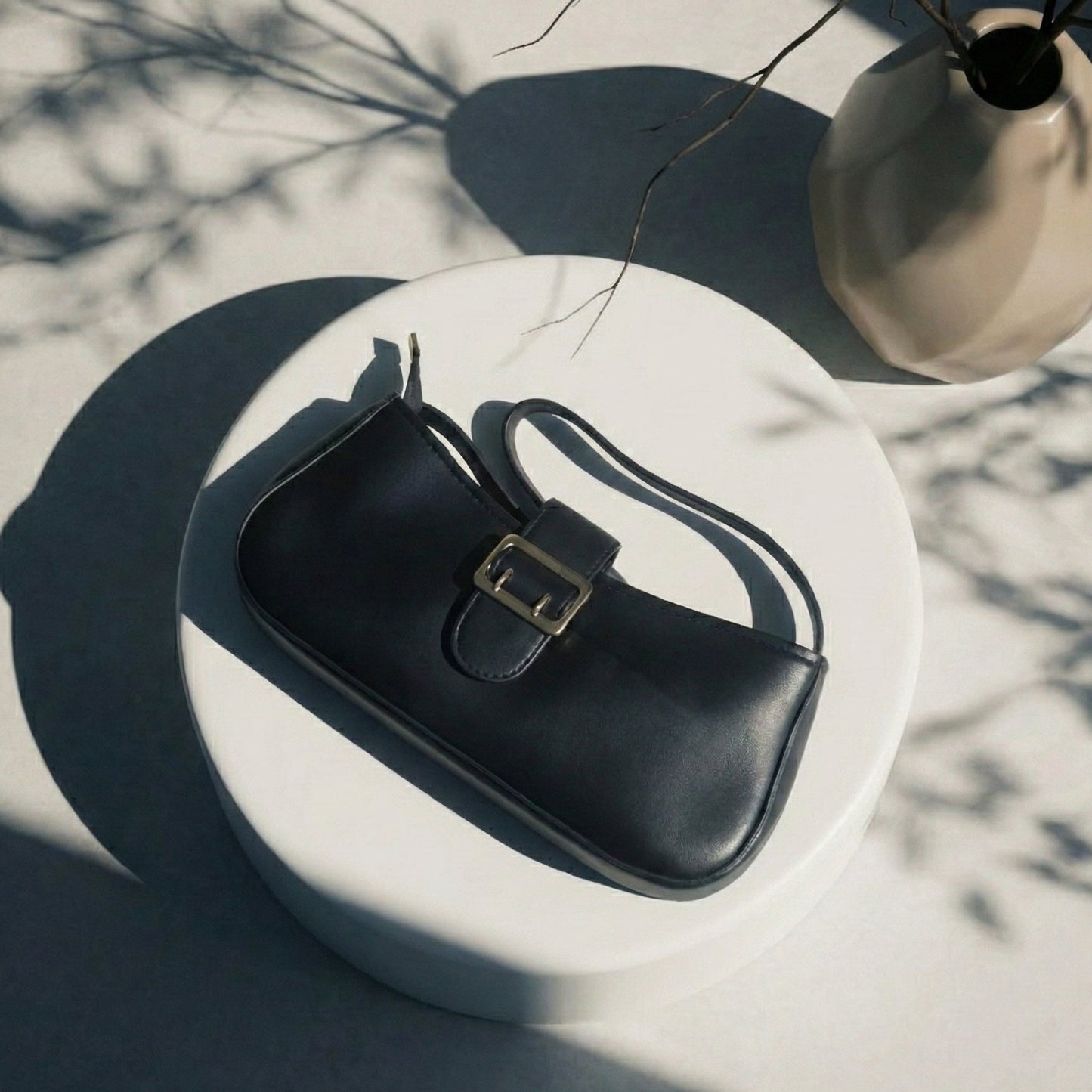 Minimalist Black Shoulder Bag