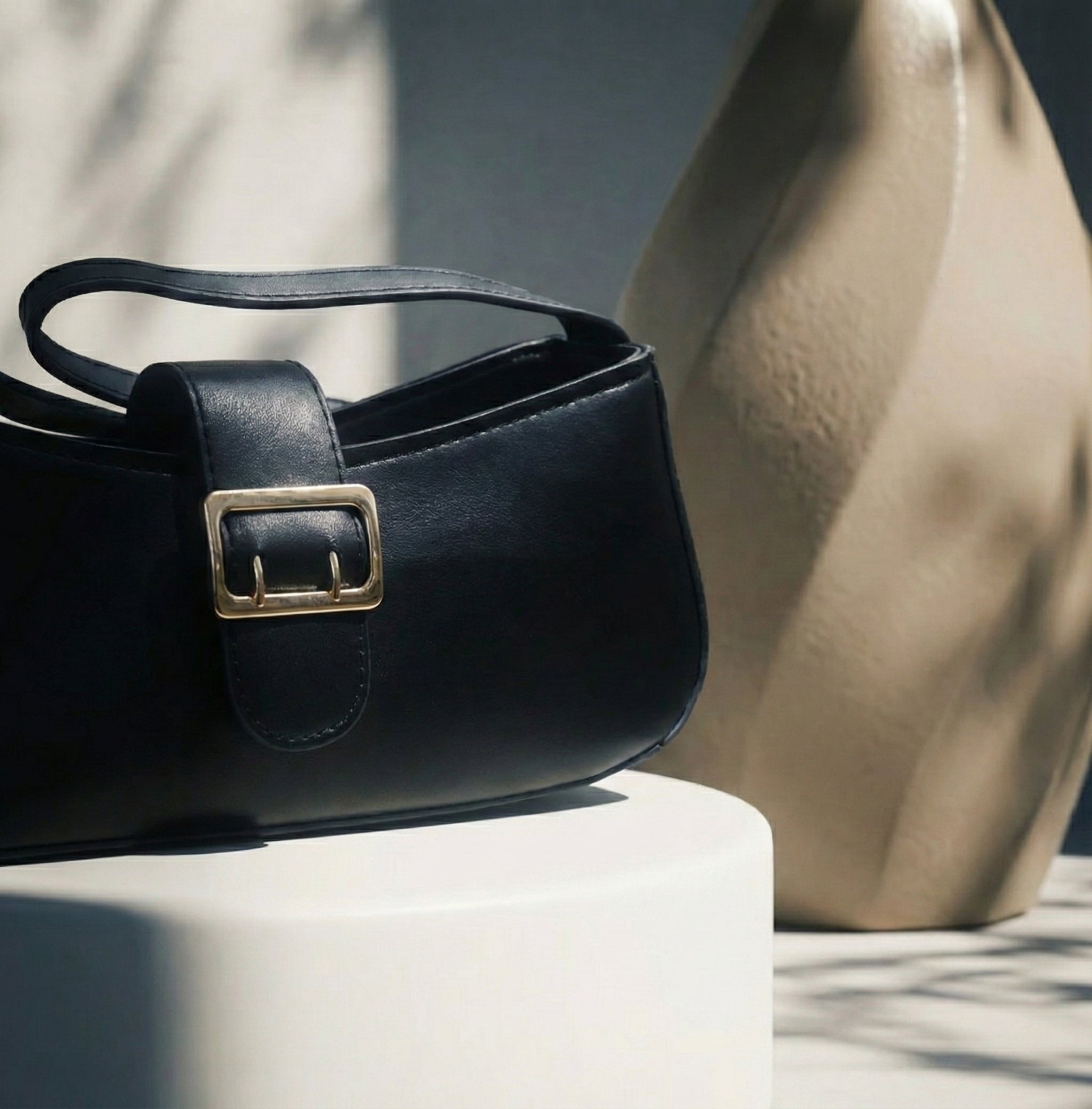 Minimalist Black Shoulder Bag