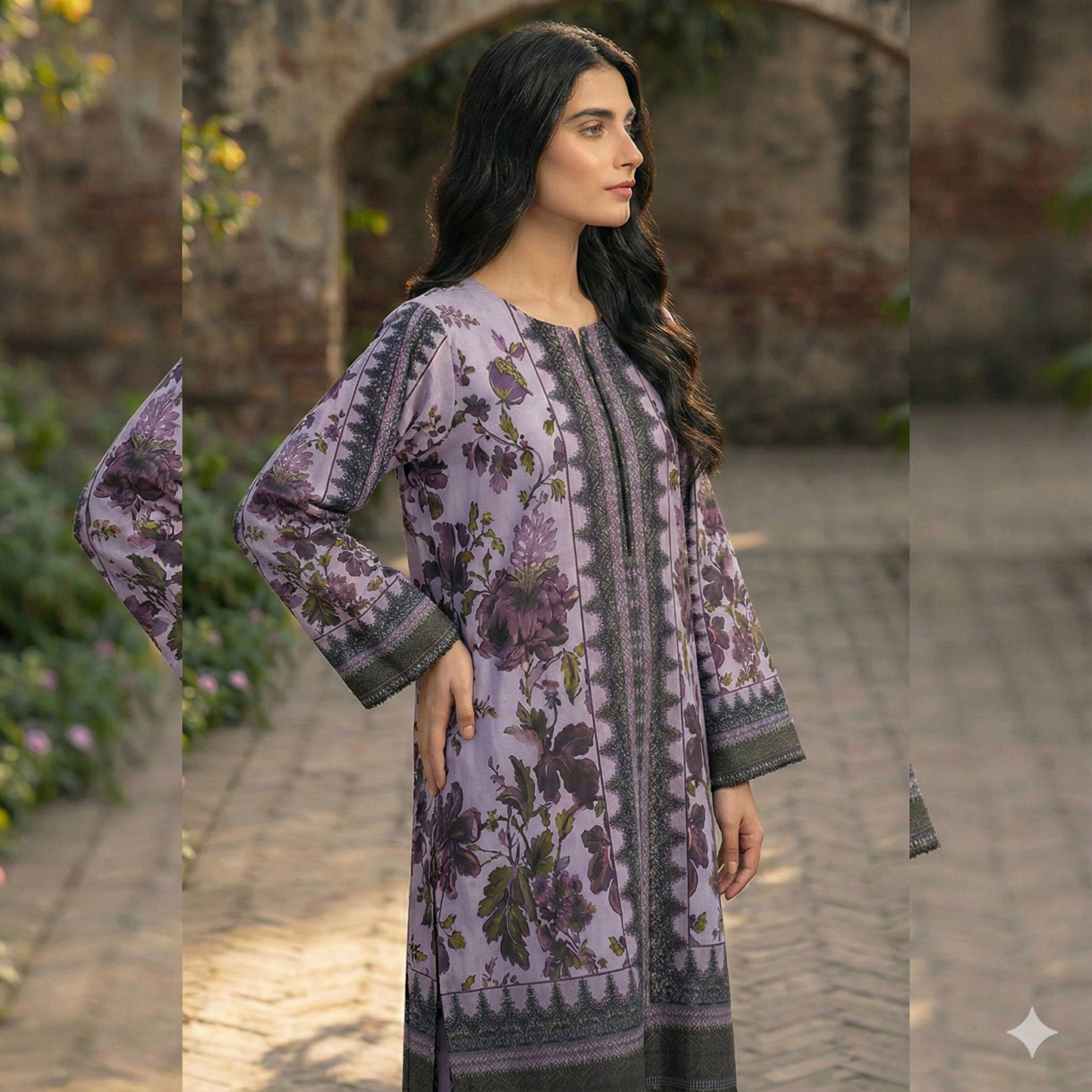 Modern & Stylish Printed Silk Coordinated 2-Piece Suit (ZOK-02808)