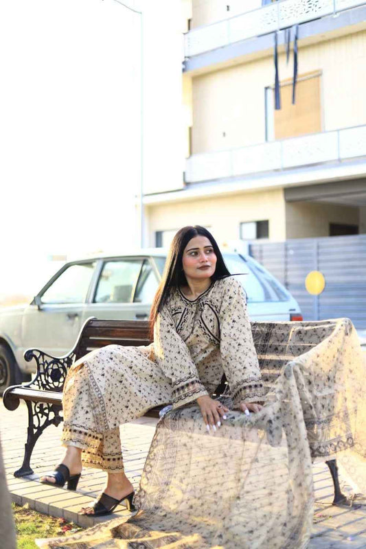Stylish and Luxury Premium cotton lawn -3 Piece Suit (ZOK-0202)
