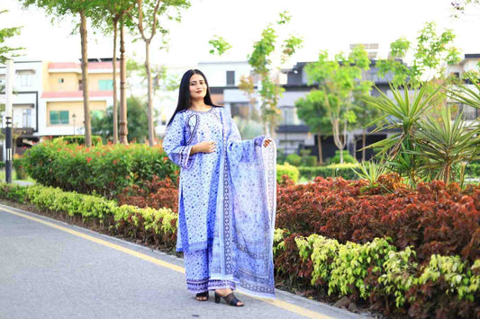 Stylish and Luxury Premium cotton lawn -3 Piece Suit (ZOK-0201)