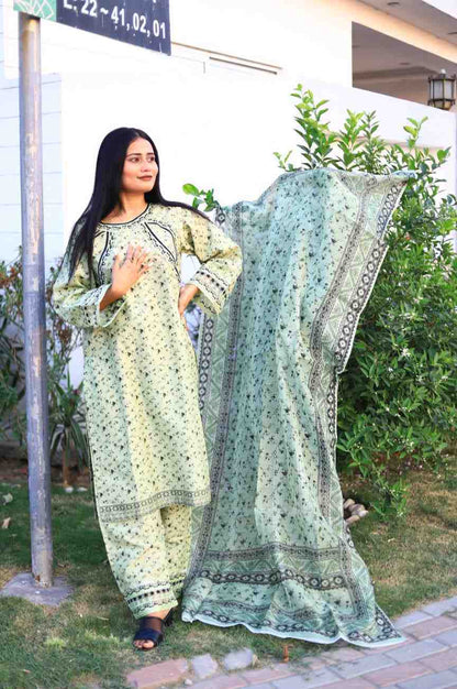 Stylish and Luxury Premium cotton lawn -3 Piece Suit (ZOK-0204)