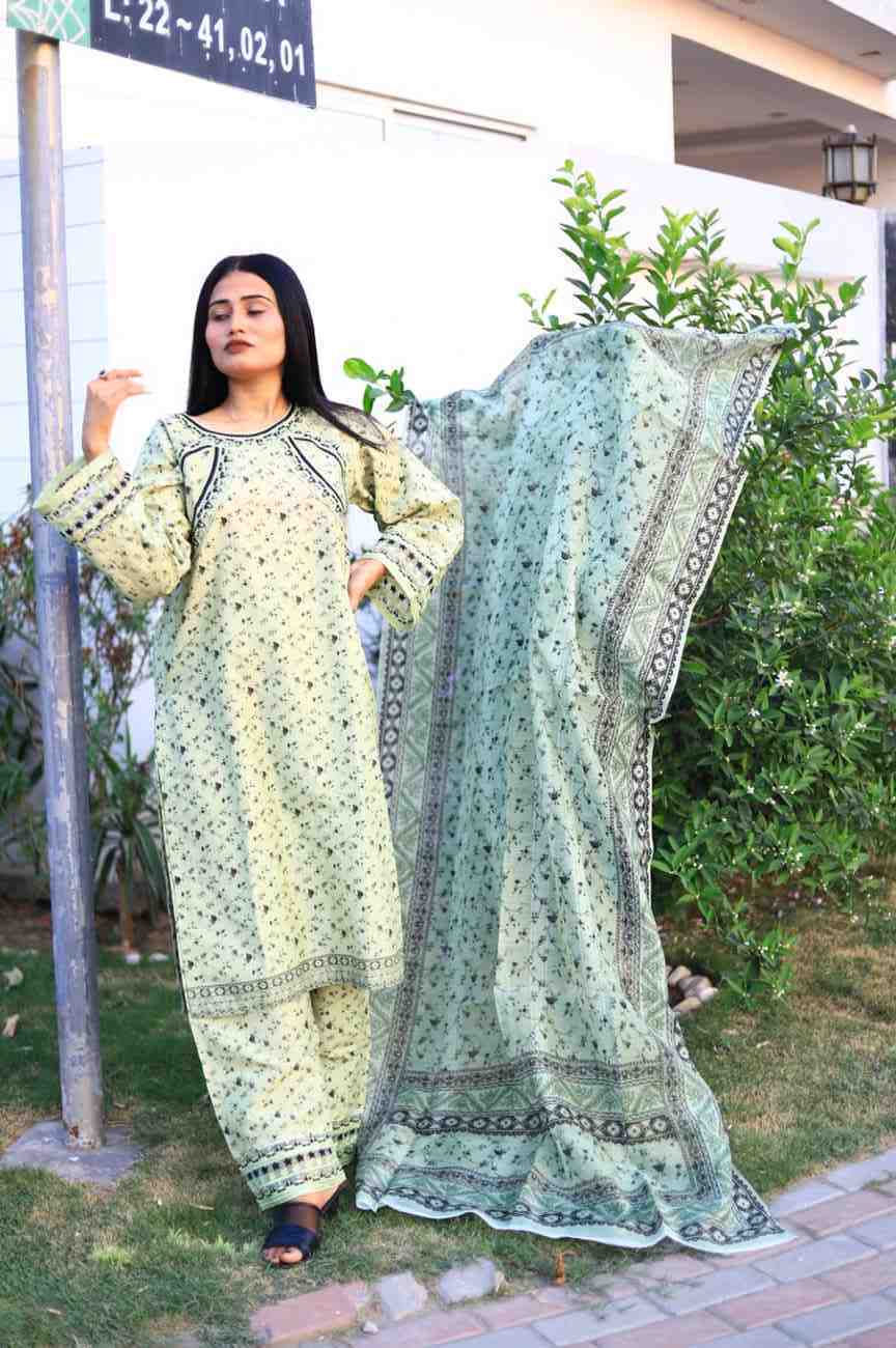 Stylish and Luxury Premium cotton lawn -3 Piece Suit (ZOK-0204)