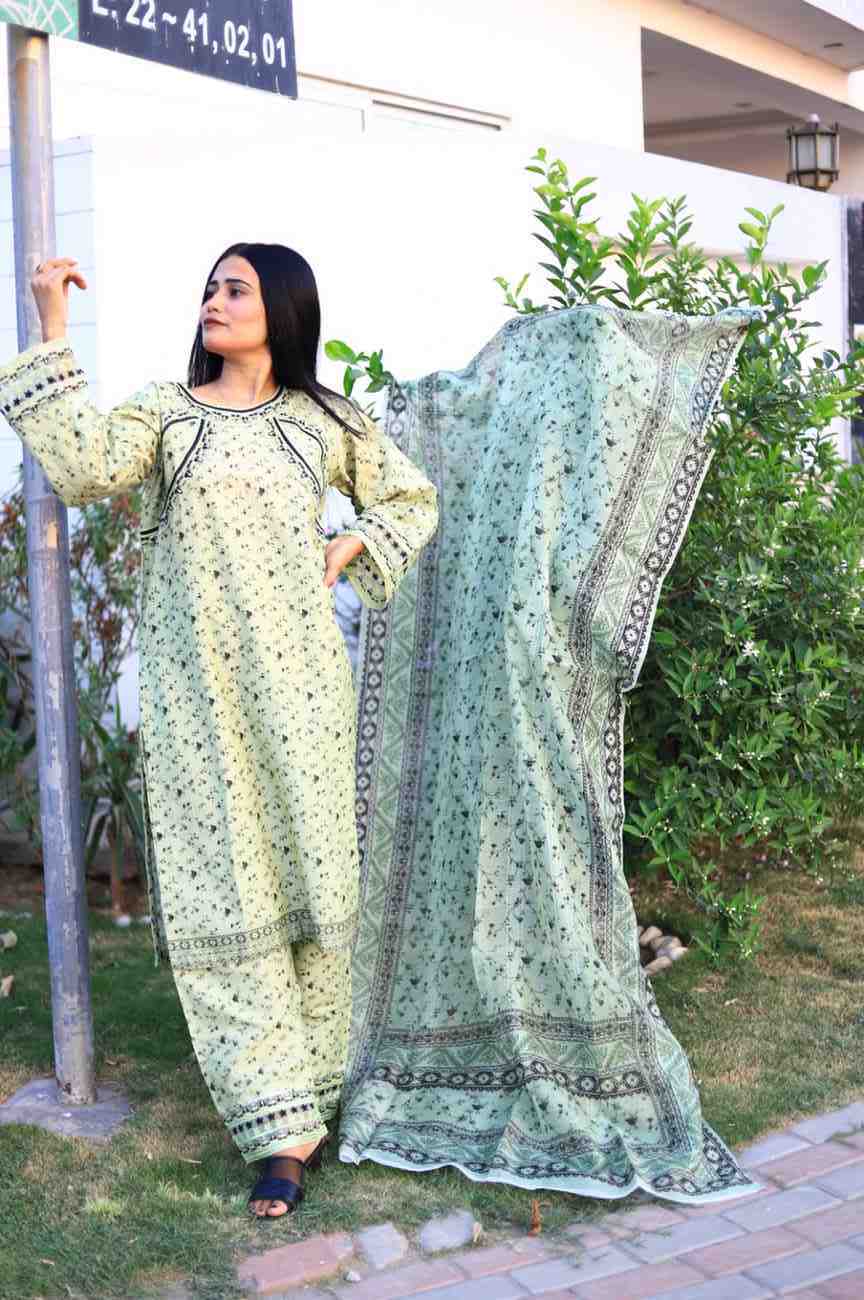 Stylish and Luxury Premium cotton lawn -3 Piece Suit (ZOK-0204)