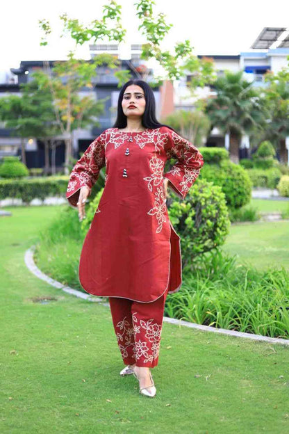 Stylish and Classic Embroidered-3 Piece Suit (ZOK-01302)