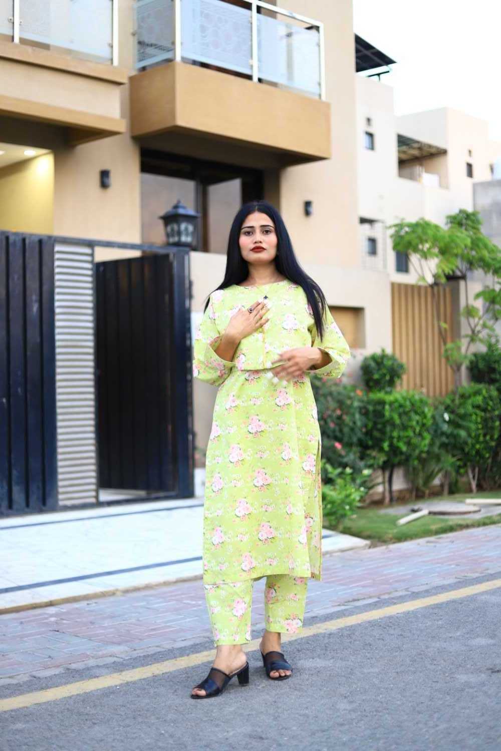 Modern Slim Fit Lawn Jacket Outfit-3 Piece Suit (ZOK-0501)