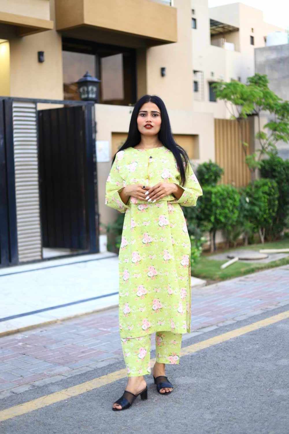 Modern Slim Fit Lawn Jacket Outfit-3 Piece Suit (ZOK-0501)