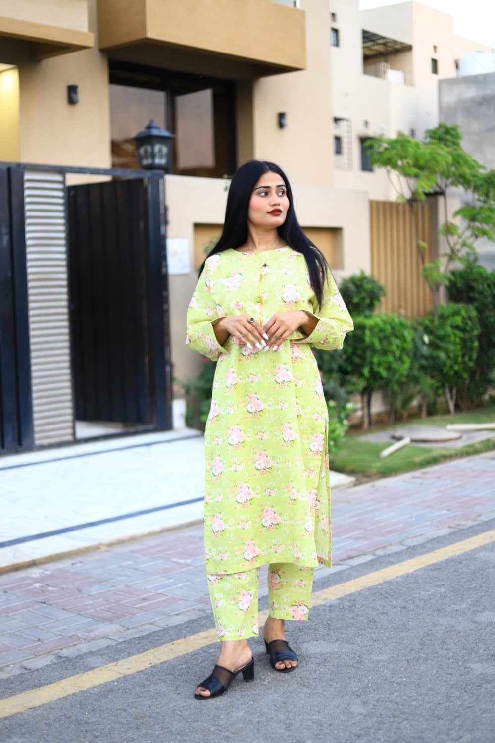 Modern Slim Fit Lawn Jacket Outfit-3 Piece Suit (ZOK-0501)