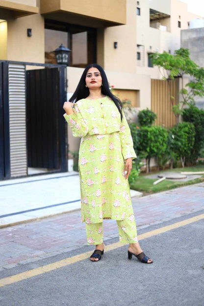 Modern Slim Fit Lawn Jacket Outfit-3 Piece Suit (ZOK-0501)