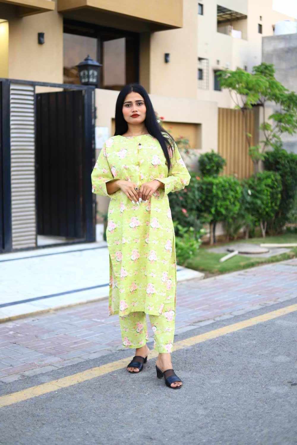 Modern Slim Fit Lawn Jacket Outfit-3 Piece Suit (ZOK-0501)