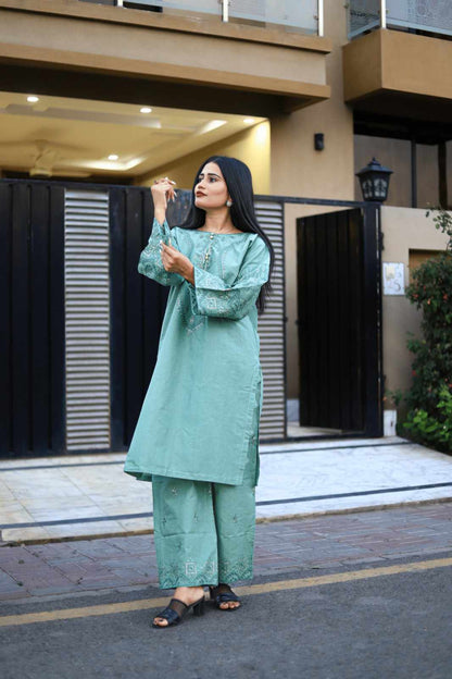 Classy and Stylish Cotton Lawn Embroidered-2 Piece Suit (ZOK-0602)